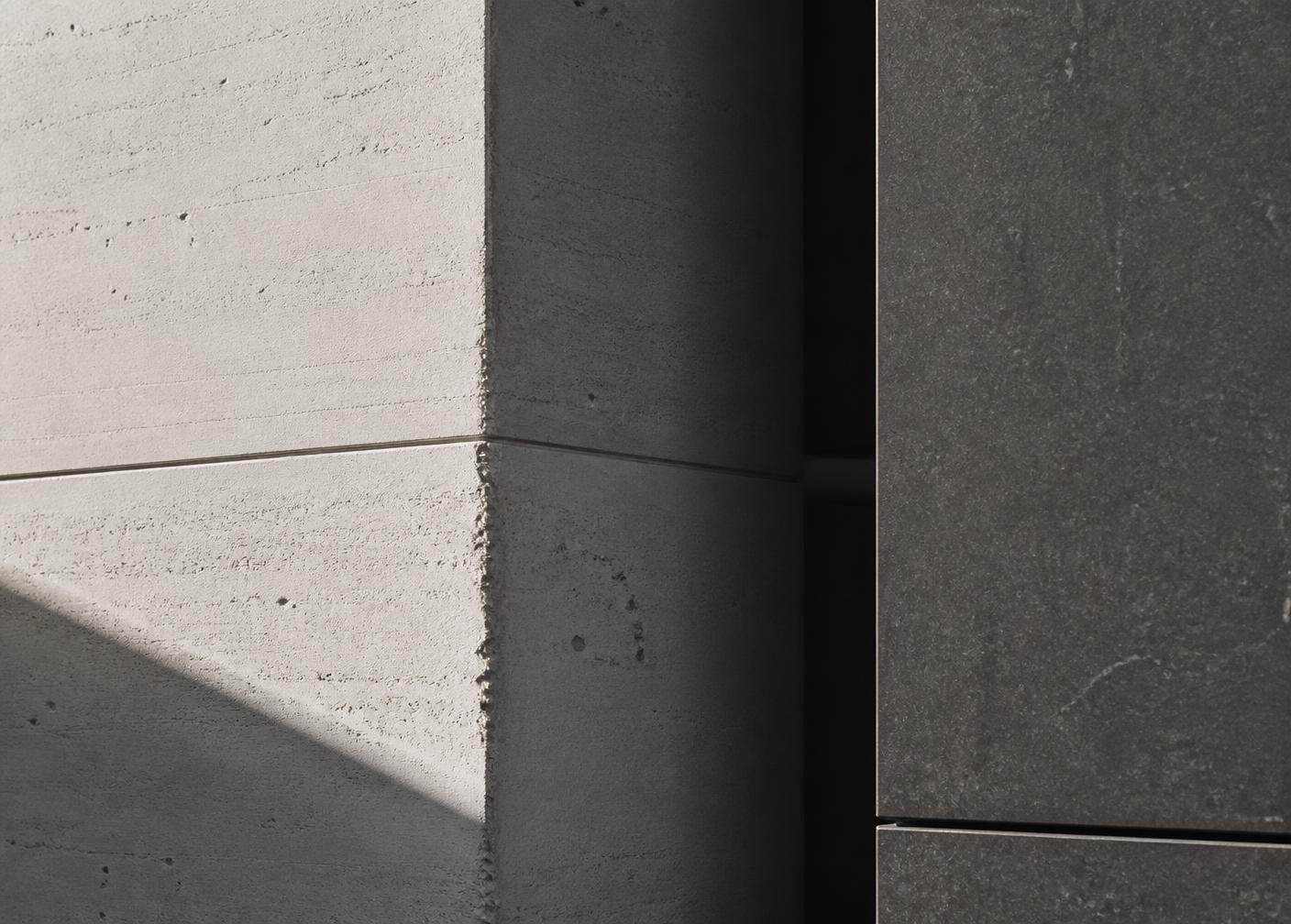Détail de matière d'une façade contemporaine