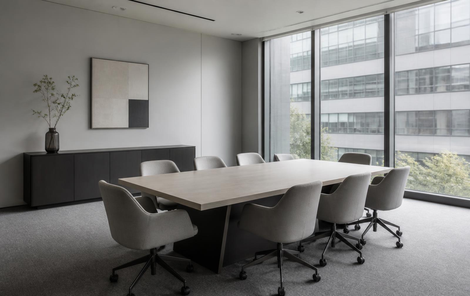 Espace intérieur sobre d'un immeuble tertiaire