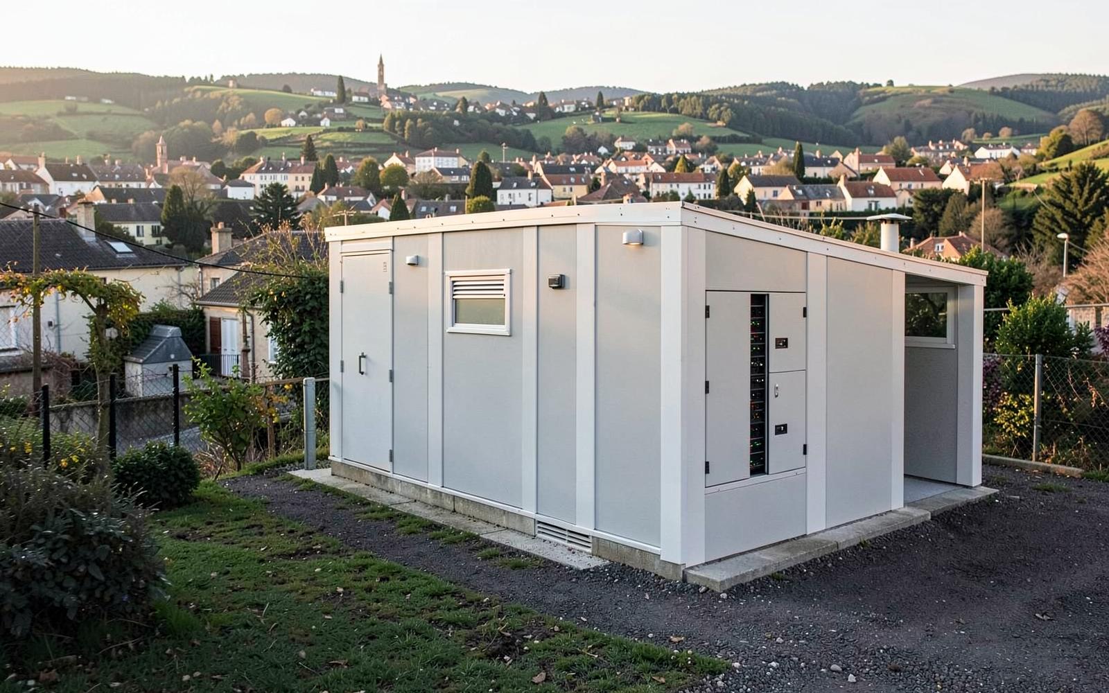 Bâtiment technique de petite taille intégré dans un environnement urbain